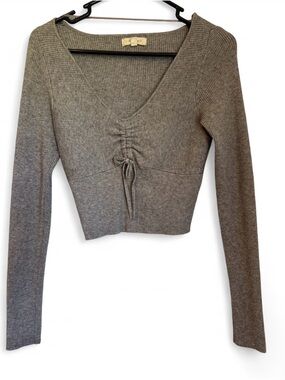Grey L.A. Hearts Cropped Sweater